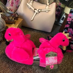 Pink flamingo slippers